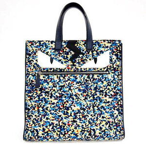 Fendi Bugs Eye Tote Bag Navy Blue Yellow Camouflage Monster